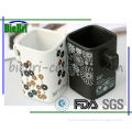 color glazed decal printed square ceramic stoneware cups